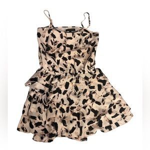 Banana Republic Tiered Ruffle Dress Brushstroke Pattern XXS